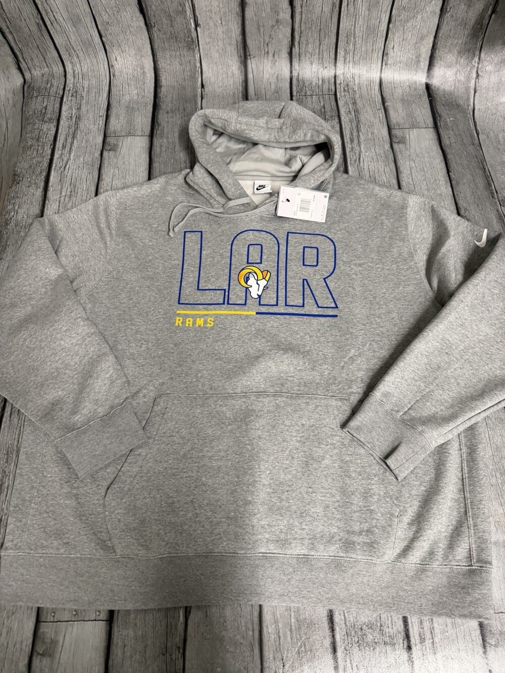 NWT Nike Men's Los Angeles Rams City Code Club Hoodie 3XL Grey Sweatshirt